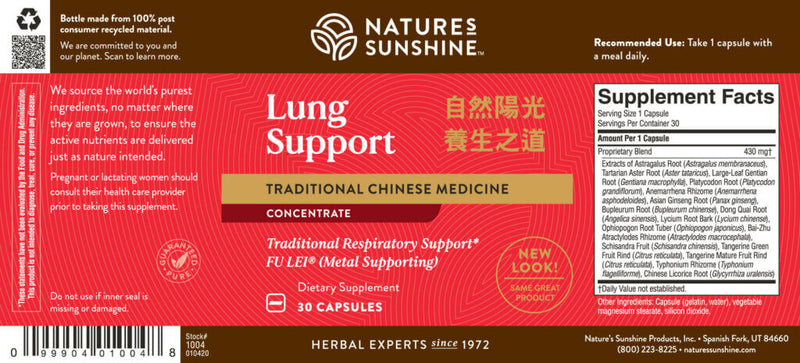 Lung Support, Chinese TCM